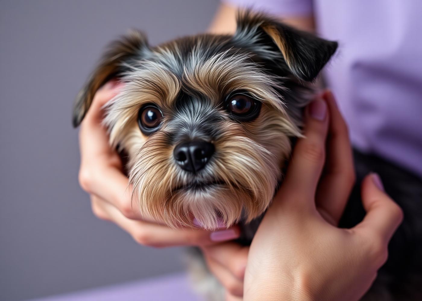 Cuidado profesional de un perrito